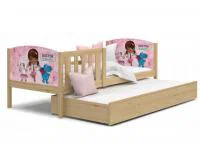 Dětská postel TAMI P2 90x200 cm v provedení borovice s motivem malé doktorky