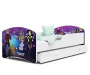Dětská postel IGOR  80x140 cm v bílé barvě se šuplíkem STRÁŽCI VESMÍRU
