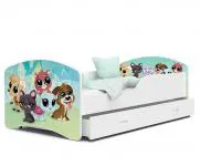 Dětská postel IGOR  80x140 cm v bílé barvě se šuplíkem ŠTĚŇÁTKA