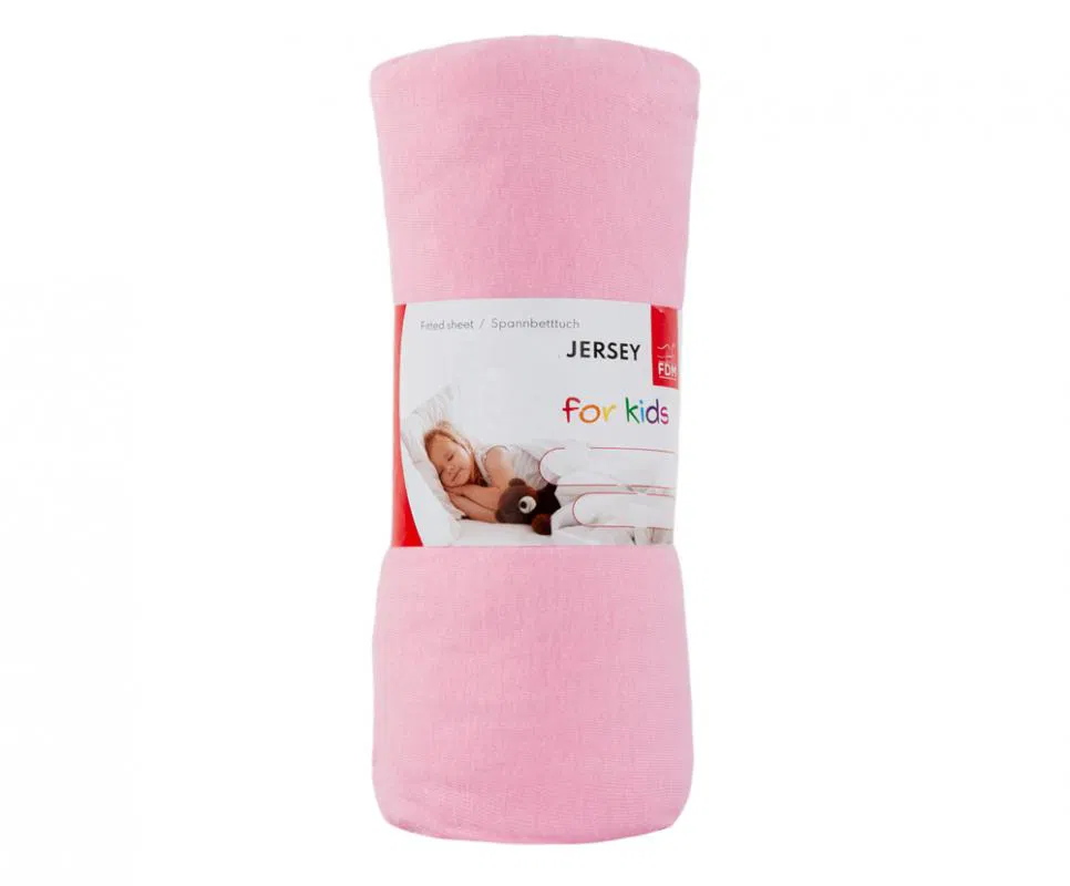 Prostěradlo JERSEY 60x120 cm Růžová 100% bavlna