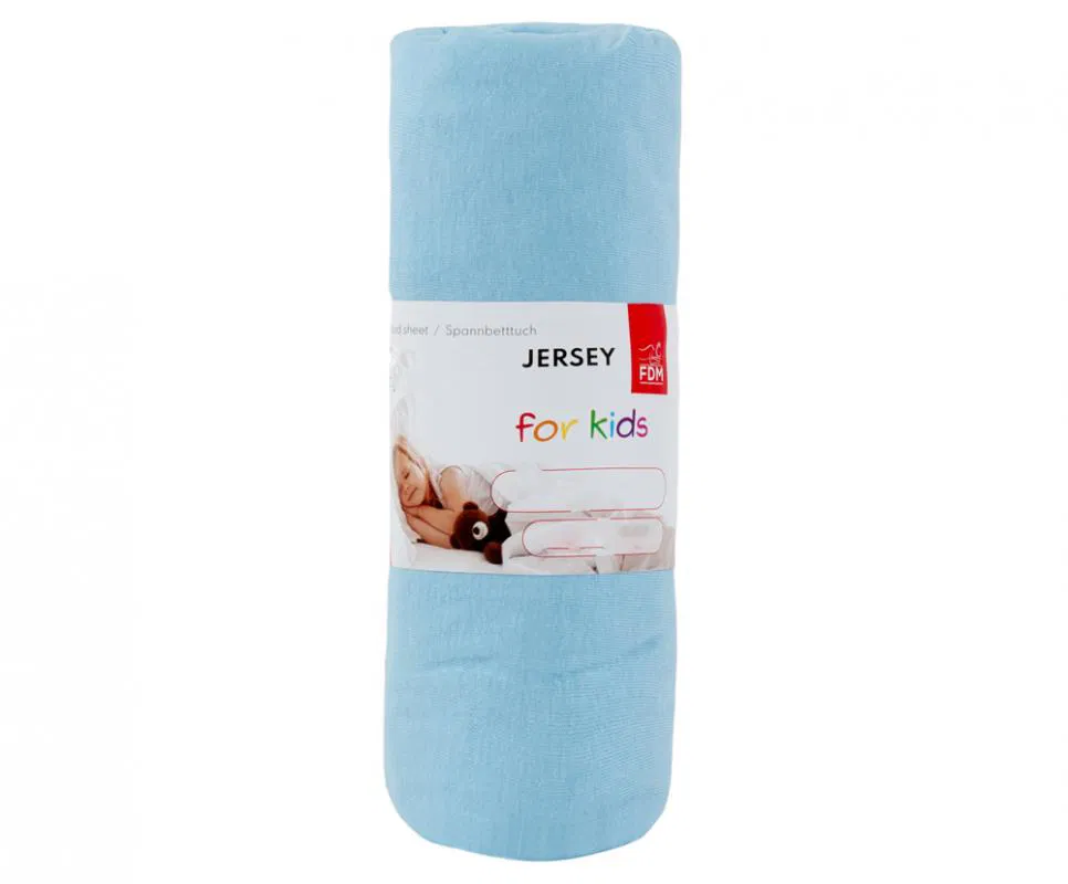 Prostěradlo JERSEY 60x120 cm Modrá 100% bavlna