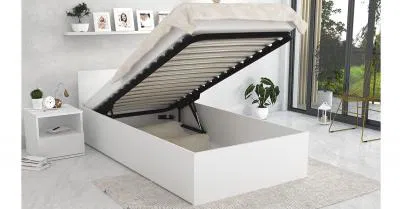 Postel PANAMA 90x200 se zdvižným roštem BÍLÁ