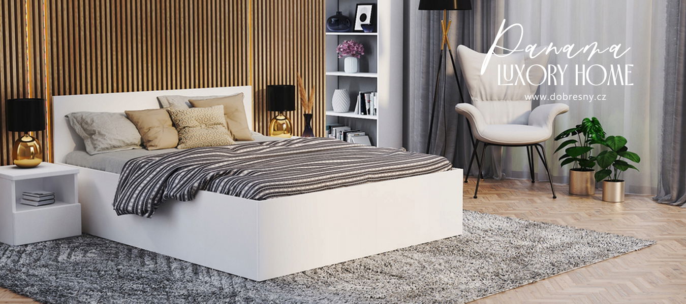 Posteľ PANAMA KLASIK 120x200 + rošt BIELA