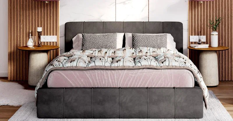 Čalouněná postel FLORIDA 90x200 s kovovým zdvižným roštem GRAFIT