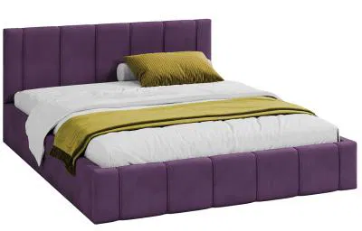 Luxusní postel FLORIDA 140x200 s kovovým zdvižným roštem FIALOVÁ