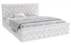 Luxusní postel CHICAGO TRINITY 90x200 s kovovým zdvižným roštem BÍLÁ