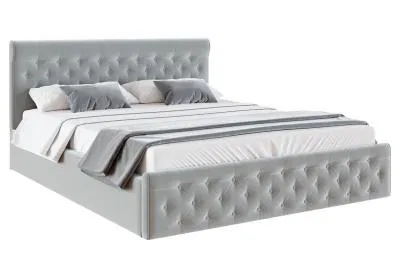 Luxusní postel CHICAGO TRINITY 90x200 s kovovým zdvižným roštem SVĚTLE ŠEDÁ