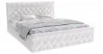 Čalouněná postel CHICAGO EKO KŮŽE 140x200 s kovovým zdvižným roštem BÍLÁ