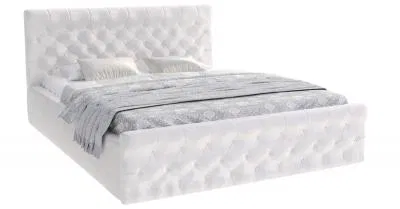 Čalouněná postel CHICAGO EKO KŮŽE 140x200 s kovovým zdvižným roštem BÍLÁ