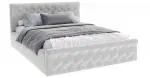 Čalouněná postel CHICAGO EKO KŮŽE 140x200 s kovovým zdvižným roštem SVĚTLE ŠEDÁ