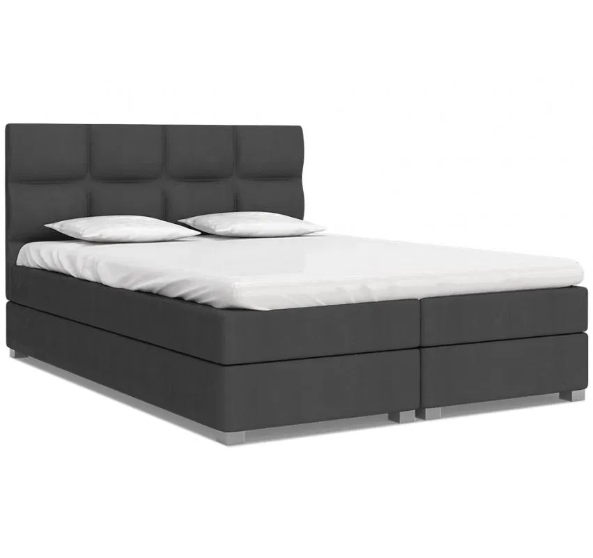 Čalouněná postel SPRING BOX 140x200 s dřevěným zdvižným roštem GRAFIT