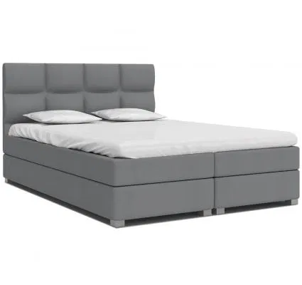 Luxusní postel SPRING BOX 140x200 s dřevěným zdvižným roštem ŠEDÁ