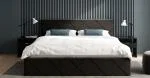 Čalouněná postel CARO 120x200 s kovovým zdvižným roštem ČERNÁ
