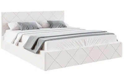 Luxusní postel CARO 160x200 s kovovým zdvižným roštem BÍLÁ