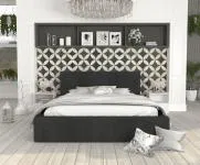 Luxusní postel CARO 160x200 s kovovým zdvižným roštem ČERNÁ
