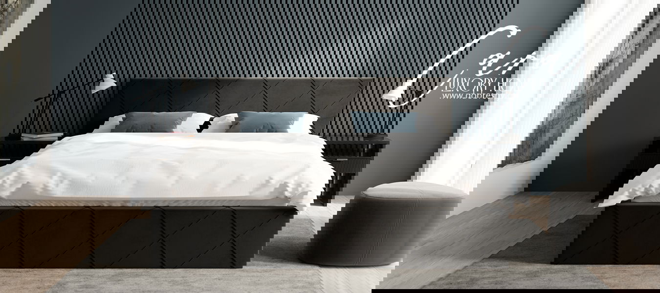 Čalúnená posteľ CARO 180x200 s kovovým zdvižným roštom ČIERNA