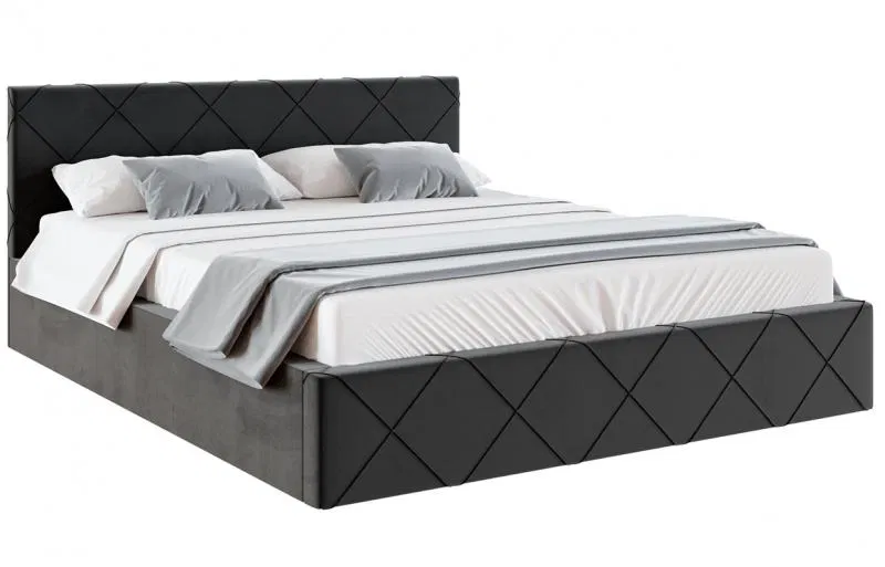 Čalouněná postel CARO 180x200 s kovovým zdvižným roštem ČERNÁ