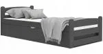 Postel DAVID ŠEDÁ 200x90 s úložným prostorem