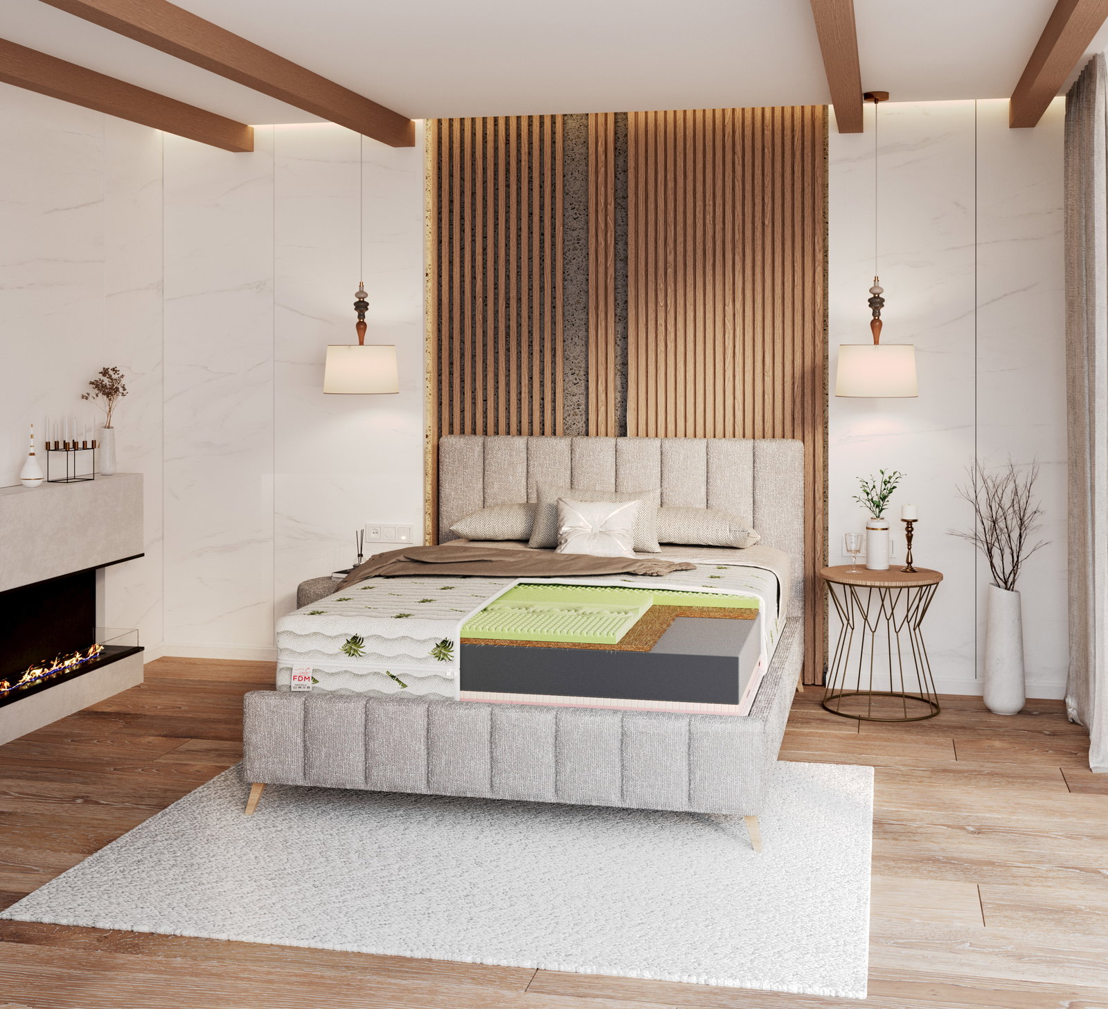 Zdravotný penový matrac SAVONA ALOE VERA 90x200 cm pamäťová pena aj HR studená pena