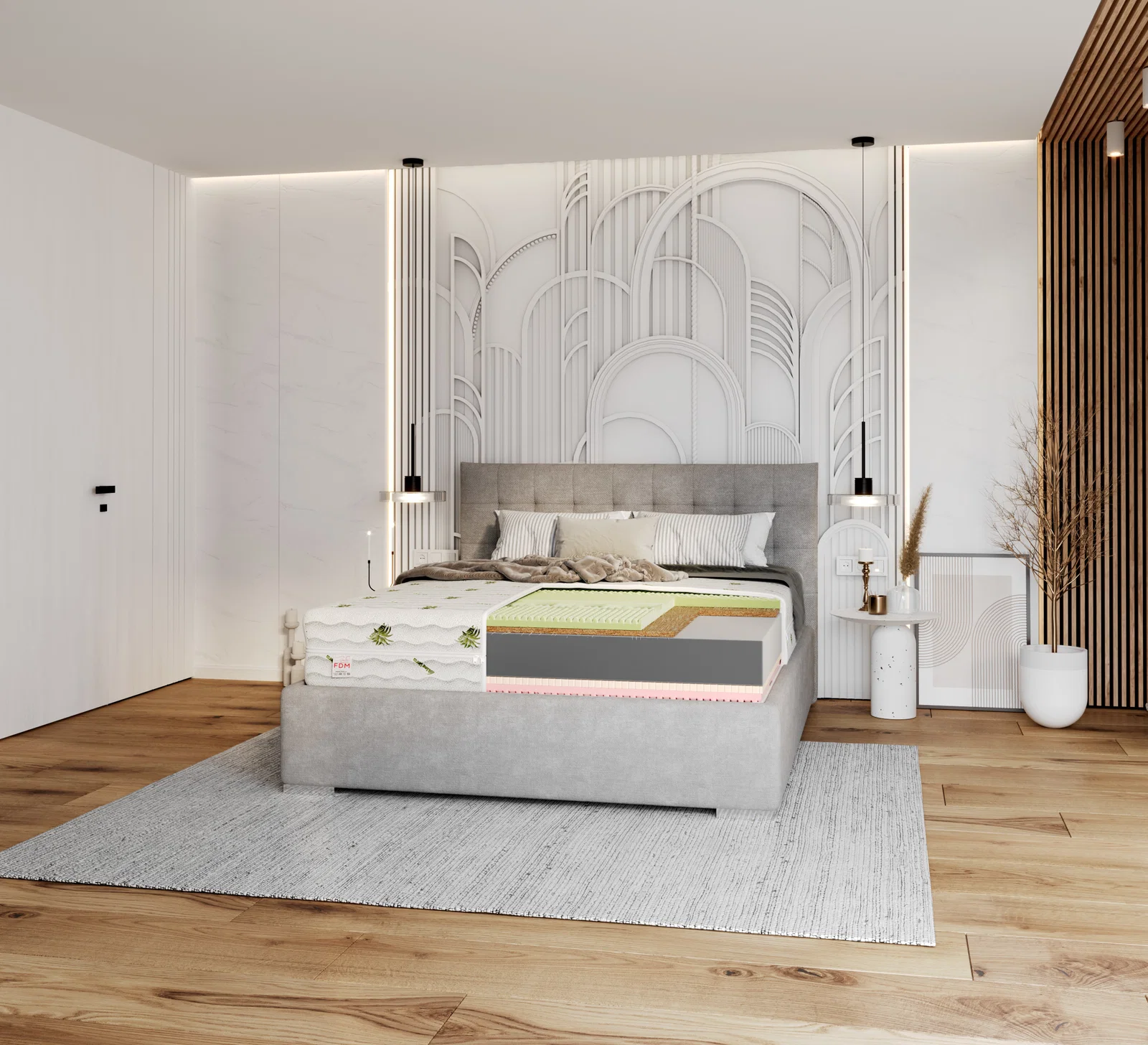 Zdravotní pěnová matrace SAVONA ALOE VERA 120x200 cm paměťová pěna i HR studená pěna
