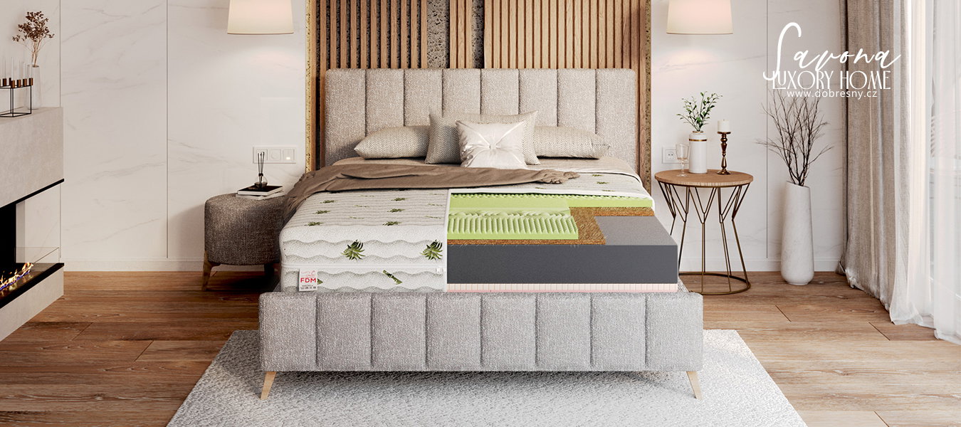 Zdravotný penový matrac SAVONA ALOE VERA 160x200 cm pamäťová pena aj HR studená pena