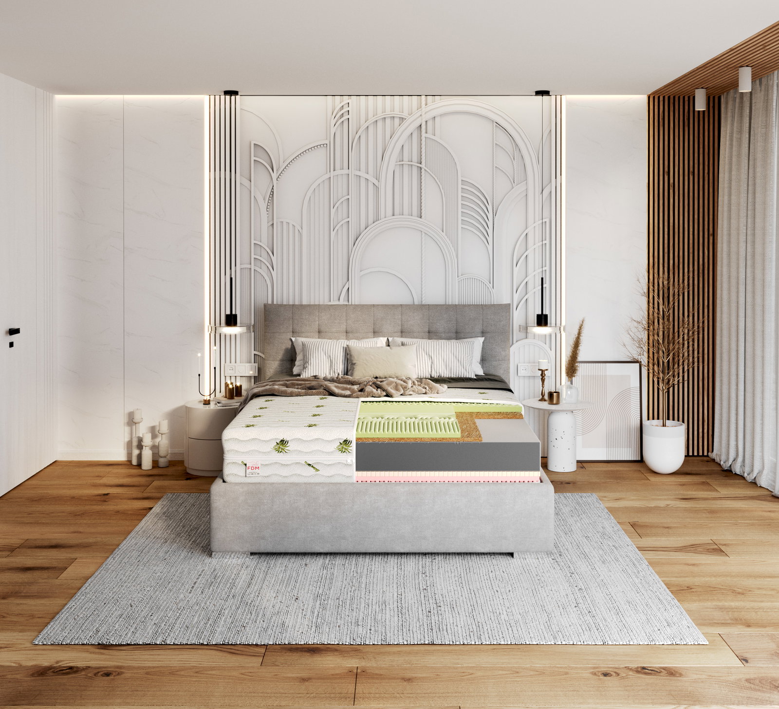 Zdravotný penový matrac SAVONA ALOE VERA 200x200 cm pamäťová pena aj HR studená pena