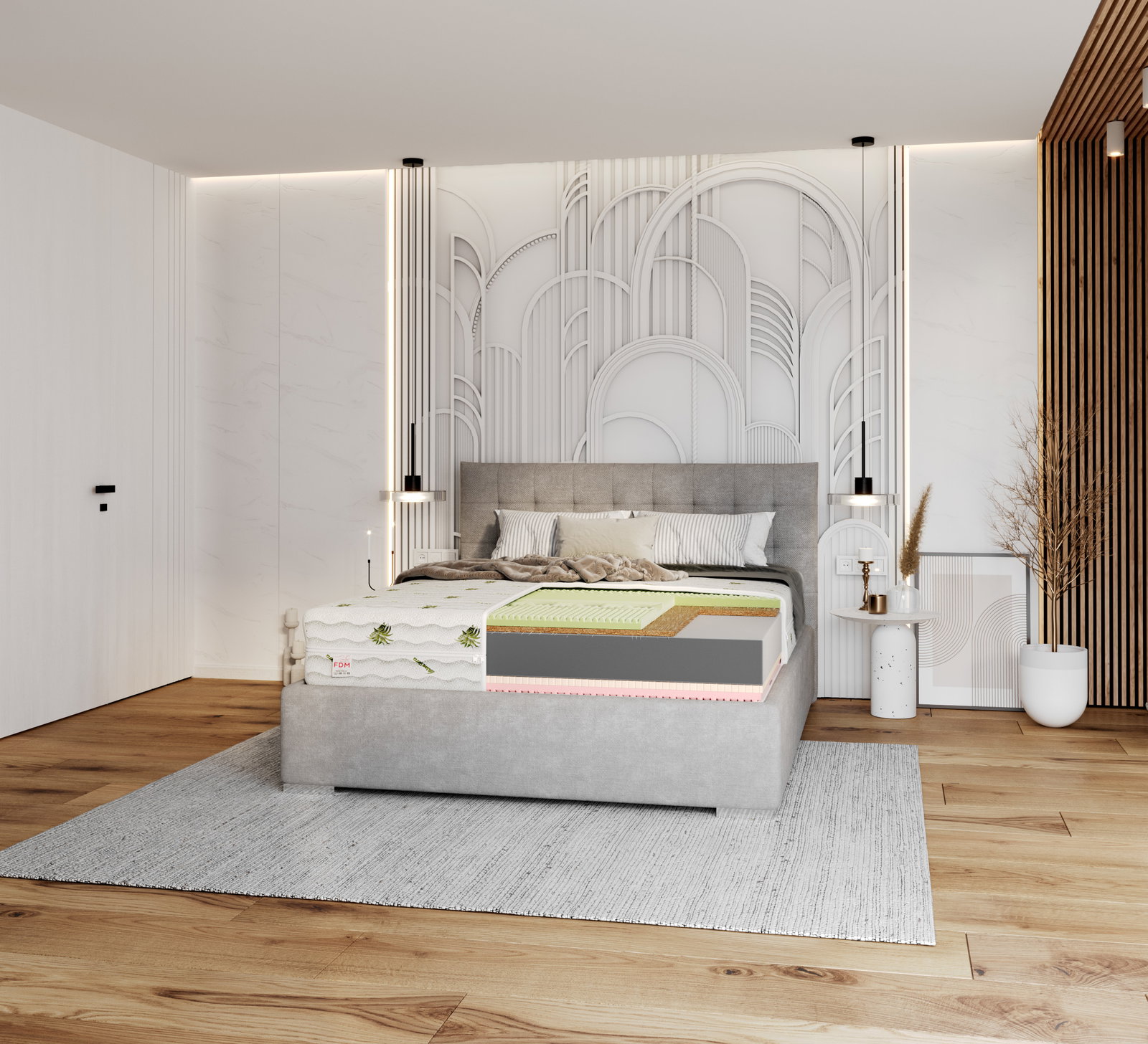 Zdravotný penový matrac SAVONA ALOE VERA 200x200 cm pamäťová pena aj HR studená pena