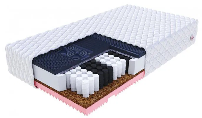 Taštičková matrace GINASO JERSEY 120x200 cm s KOKOSEM 22 cm