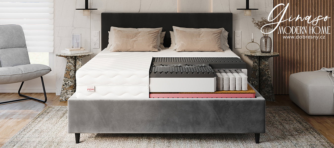 Taštičkový matrac GINASO MAX JERSEY 80x200cm s kokosom 28cm