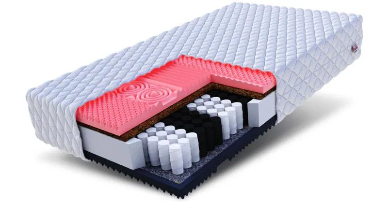 Taštičková matrace GINASO MAX JERSEY 180x200 cm s KOKOSEM 28 cm