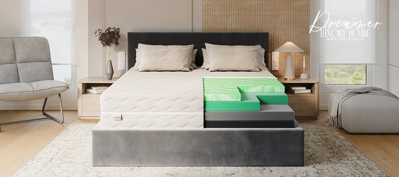 Luxusný penový matrac DREAMER SILVERCARE 180x200cm 30cm