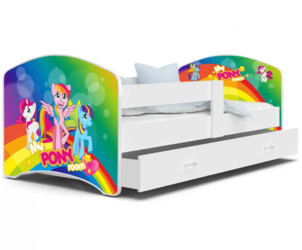 Dětská postel LUKI se šuplíkem BILA 160x80cm vzor MY PONY 41L