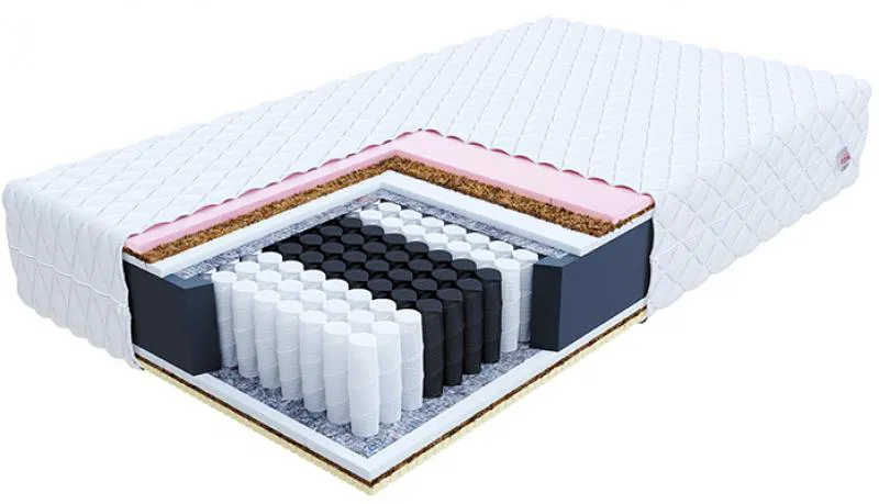 Taštičková matrace NARNI MAX JERSEY 200x200 cm s kokosem 28 cm