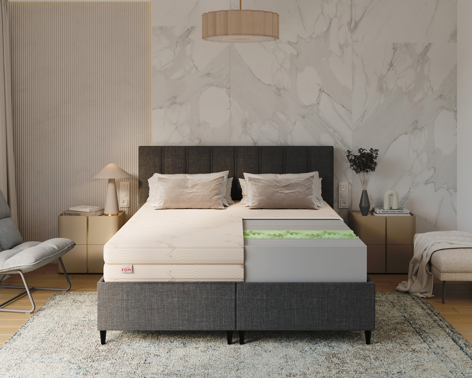 Penový matrac HYBRID BAMBOO 120x200cm s 21cm