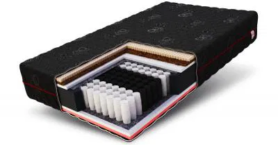 Taštičková matrace BLACK JACQUARD 80x200 cm s kokosem a latexem 22 cm