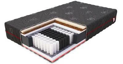 Taštičková matrace BLACK JACQUARD 80x200 cm s kokosem a latexem 22 cm