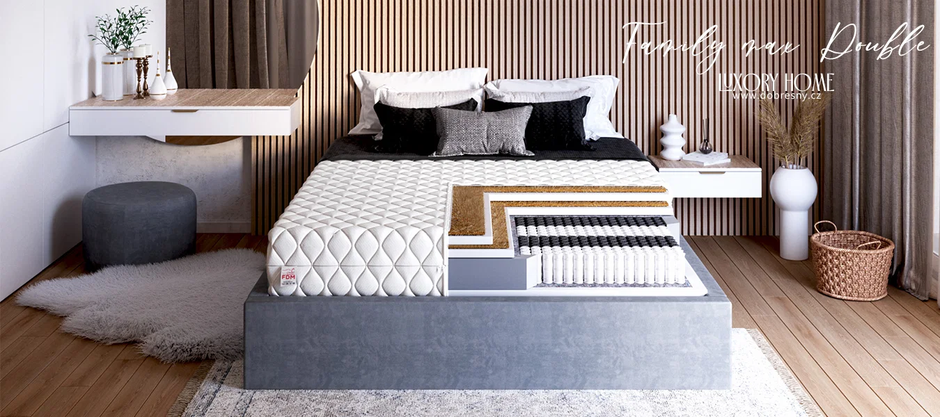 Taštičková matrace FAMILY MAX DOUBLE JERSEY 90x200x25cm