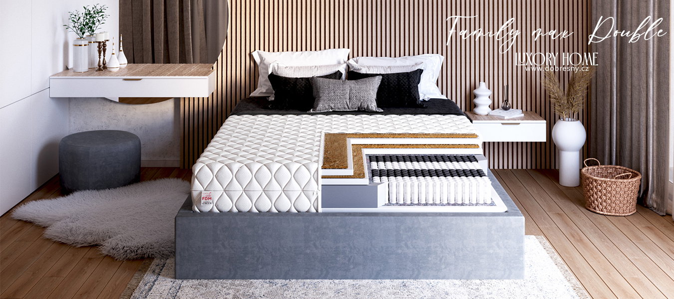 Taštičkový matrac FAMILY MAX DOUBLE JERSEY 120x200x25cm