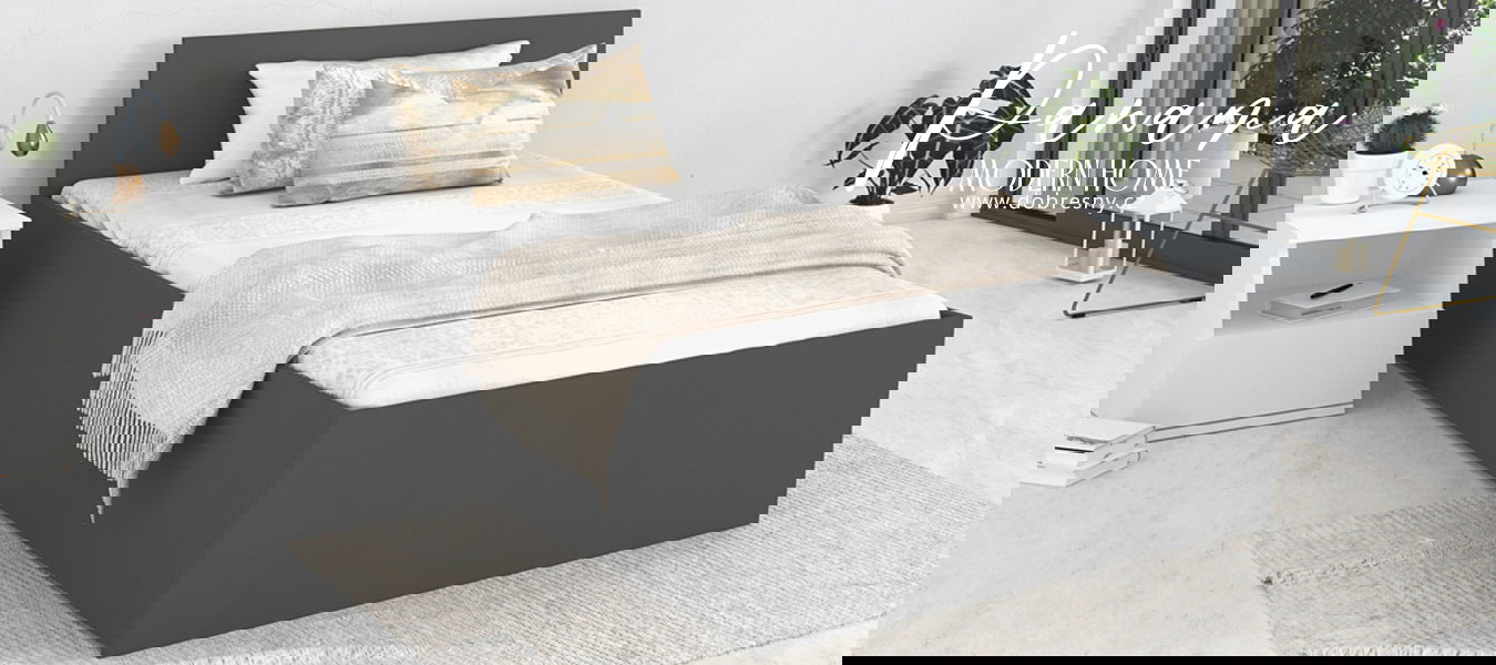 Jednolôžková posteľ PANAMA 90x200 so zdvižným roštom SIVÁ