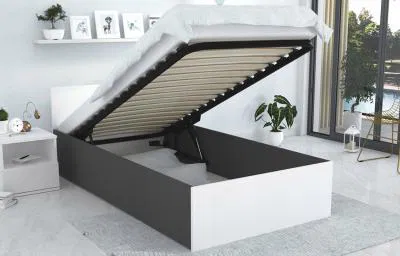 Postel PANAMA 90x200 se zdvižným roštem ŠEDÁ BÍLÁ