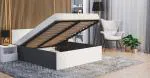 Manželská postel PANAMA 140x200 se zdvižným roštem ŠEDA BILA