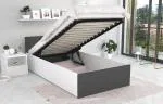 Postel PANAMA 90x200 se zdvižným roštem BÍLÁ ŠEDÁ