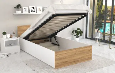 Postel PANAMA 90x200 se zdvižným roštem  BÍLÁ DUB