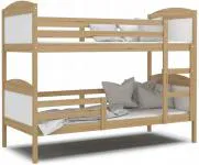Dětská patrová postel Matyas 190x80 bez šuplíku BOROVICE-BÍLÁ
