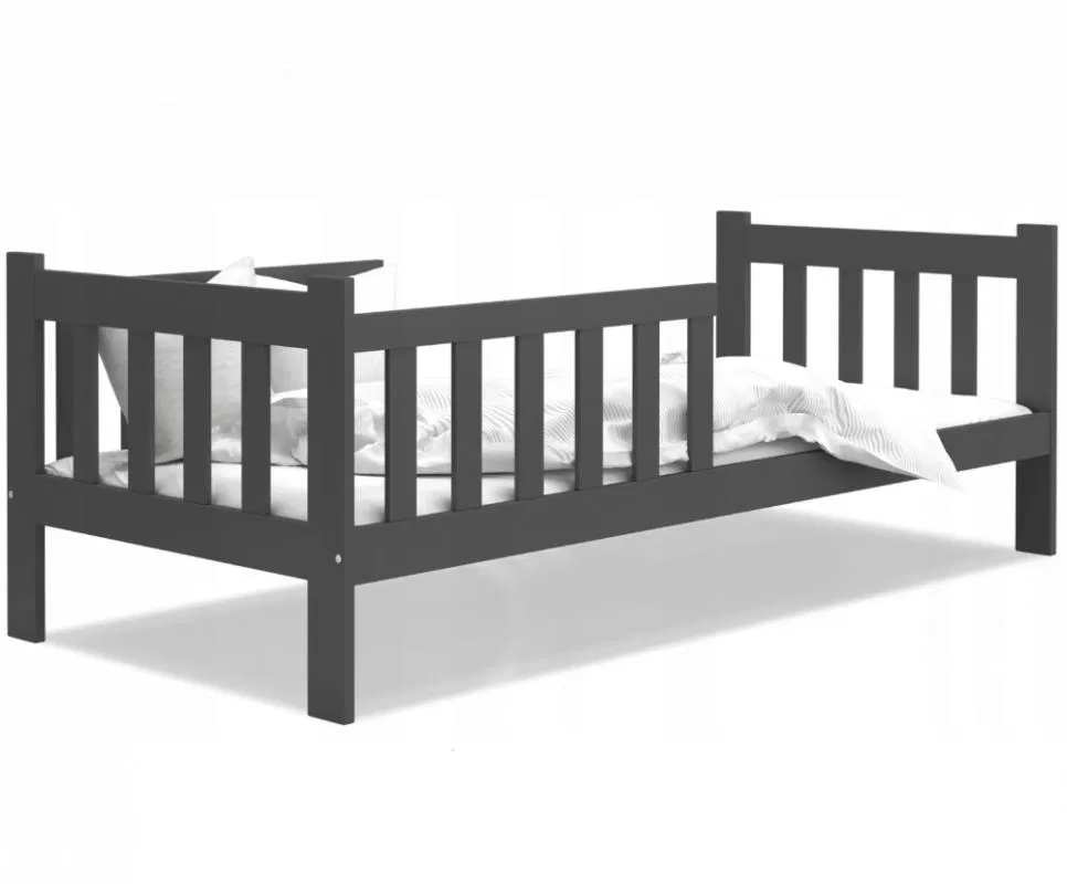 Dětská postel se zábranami BOBO 1 80x180 cm šedá