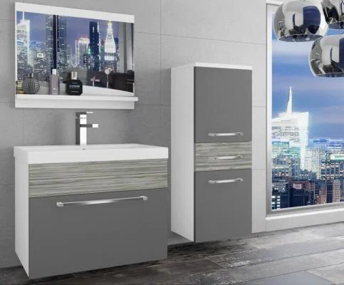 Koupelnová souprava SARDYNIA M2 BÍLÁ - ŠEDÁ MATNÁ/ŠEDÁ TEXTURA