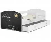 Dětská postel s tabulí na psaní LUKI 160x80 cm BÍLÁ