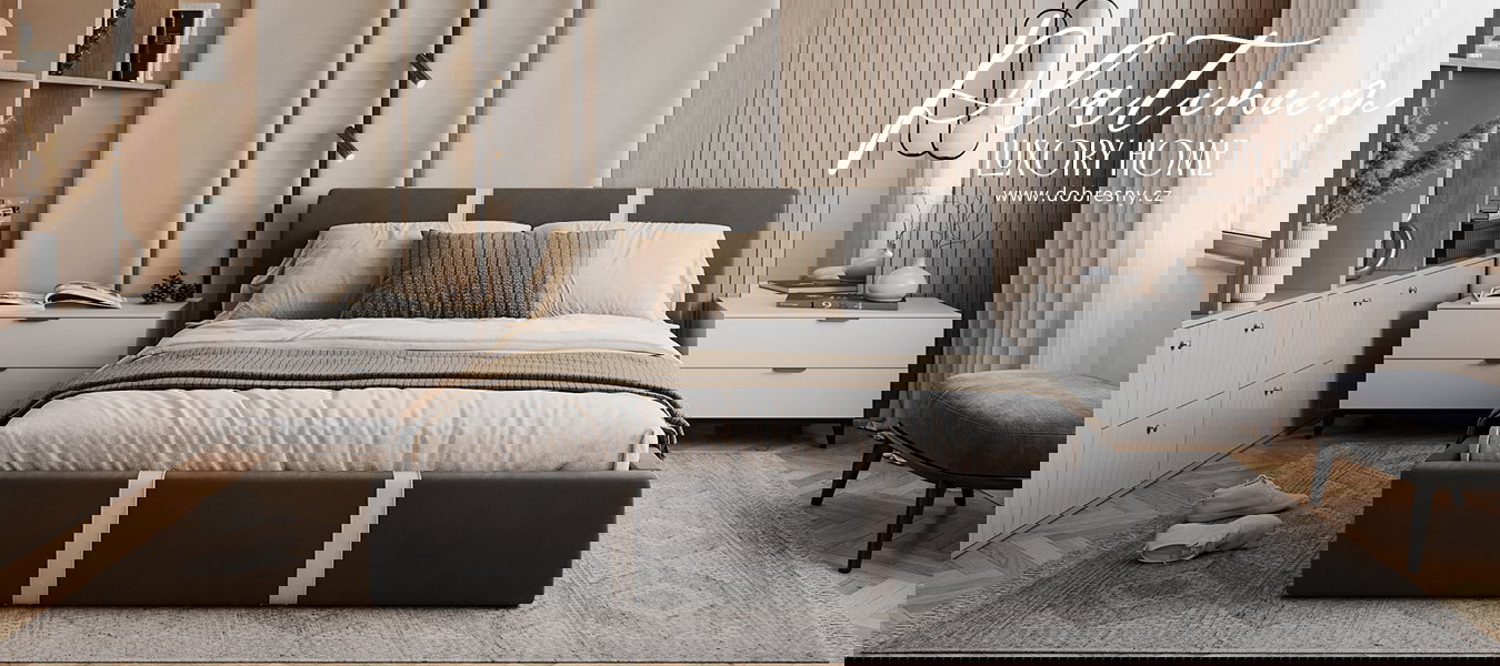 Čalúnená posteľ PLATINUM grafit biela 140x200 Trinity s kovovým roštom