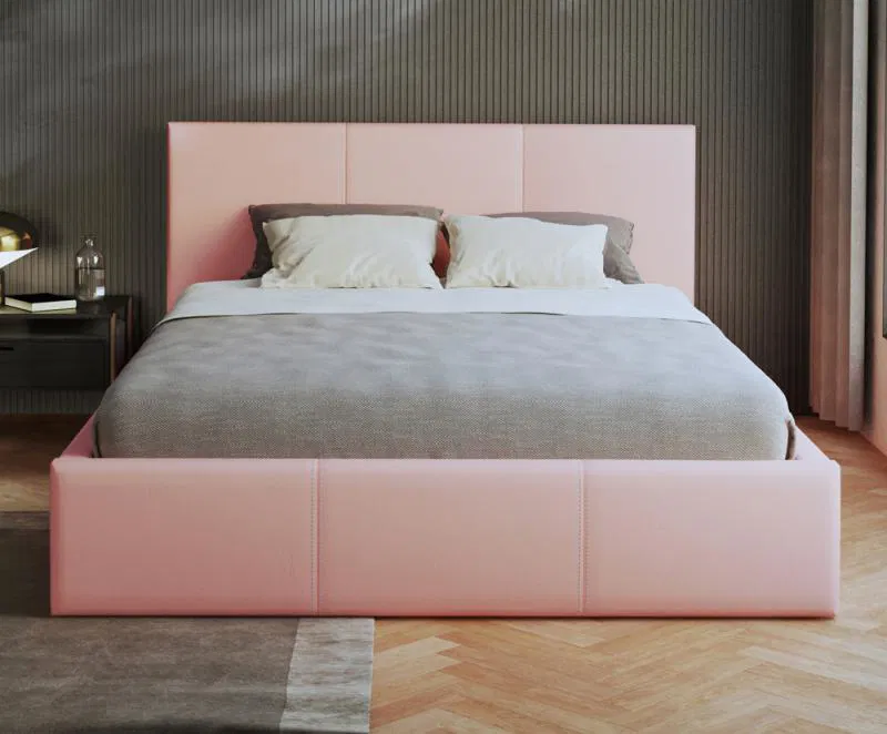 Manželská postel 140x200 cm VIP se zdvižným roštem RŮŽOVÁ