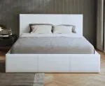 Manželská postel 140x200 cm VIP se zdvižným roštem BÍLÁ
